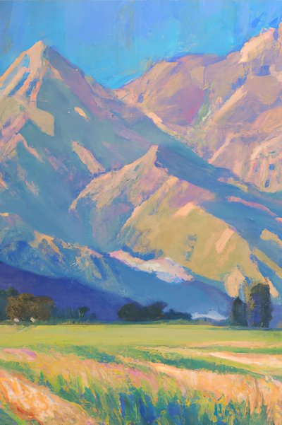 Una valle di montagna piena di vita da Melloi Art Prints