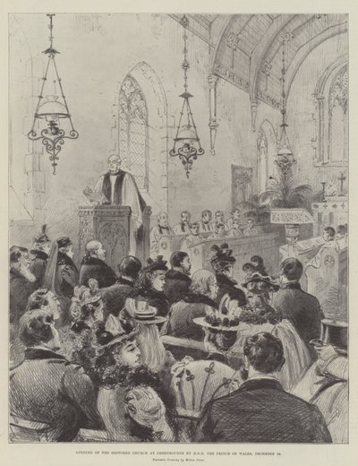Apertura della Chiesa Restaurata a Shernbourne da SAR il Principe di Galles, 24 dicembre da Melton Prior