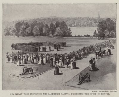 Sir Evelyn Wood ispeziona i cadetti di Sandhurst, presentando la Spada d