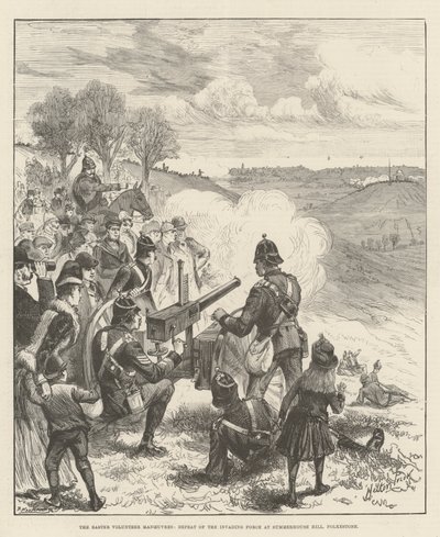 Le manovre volontarie di Pasqua, sconfitta della forza invasiva a Summerhouse Hill, Folkestone da Melton Prior