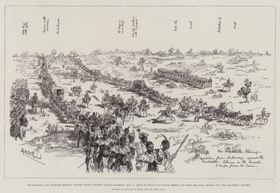 La rivolta dei Matabili e Mashona, colonna sotto il colonnello Napier in marcia, 11 maggio, da Buluwayo per punire i ribelli e incontrare Mr Cecil Rhodes e la colonna di Salisbury da Melton Prior