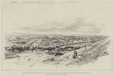 La città di Doornfontein, Johannesburg, proprietà della Waterworks Company, vista dal serbatoio di servizio alto da Melton Prior