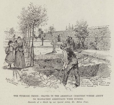 La Crisi Turca, Tombe nel Cimitero Armeno dove furono sepolti circa 700 Armeni Massacrati da Melton Prior