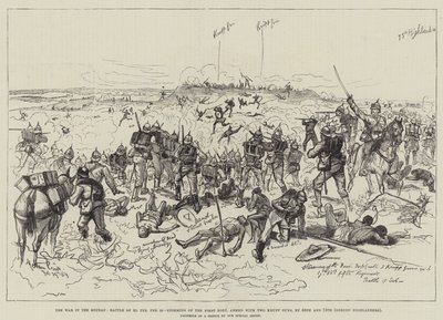 La guerra in Sudan, battaglia di El Teb, 29 febbraio, assalto al primo forte, armato con due cannoni Krupp, da parte del 65° e 75°, Gordon Highlanders da Melton Prior