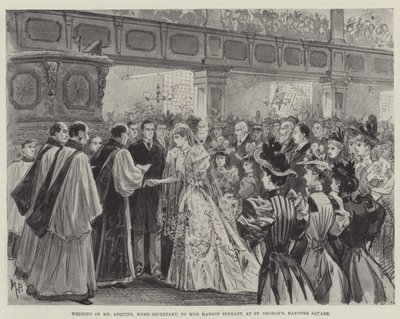 Matrimonio del signor Asquith, Segretario di Stato per gli Affari Interni, con la signorina Margot Tennant, a St George