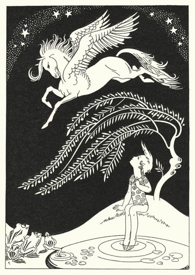 Pegaso scende in ampi cerchi (litografia a colori) da Merlyn Mann