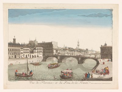 Veduta del Ponte Santa Trinita sul fiume Arno a Firenze da Mesard