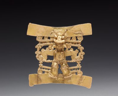 Pendente figura con testa di animale da Mesoamerican Mesoamerican