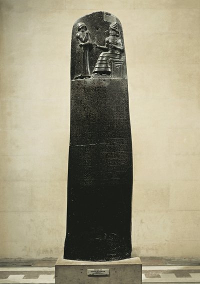 Codice di Hammurabi: il dio Shamash detta le sue leggi a Hammurabi, re di Babilonia da Mesopotamian