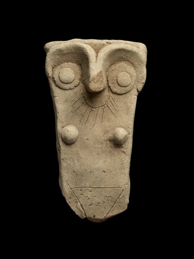 Manico di un vaso lavorato come una dea madre, Dinastico Antico III da Mesopotamian