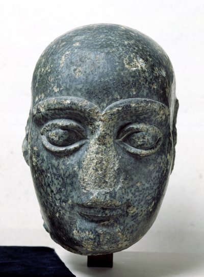 Testa di un uomo, conosciuto come Gudea con la testa rasata, da Telloh (Antica Girsu) Neo-Sumerico, c.2120 a.C. da Mesopotamian