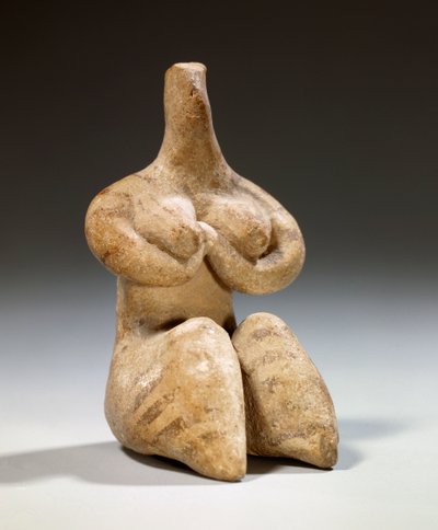 Statuetta di fertilità in terracotta stile Halaf da Mesopotamian Mesopotamian