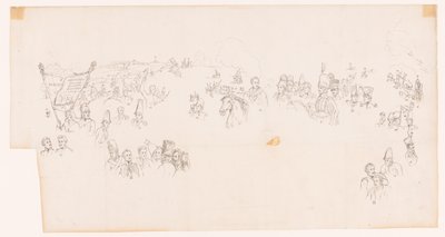 Disegno del dipinto raffigurante la battaglia di Waterloo da Met and Meylink