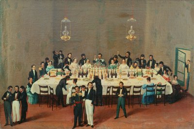 Banchetto dato a Oaxaca in onore del generale Antonio Leon da Mexican School