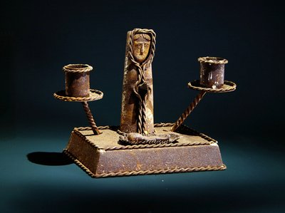 Portacandele con una figura di Gesù da Mexican School