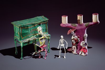 Figure del Giorno dei Morti come musicisti da Mexican School
