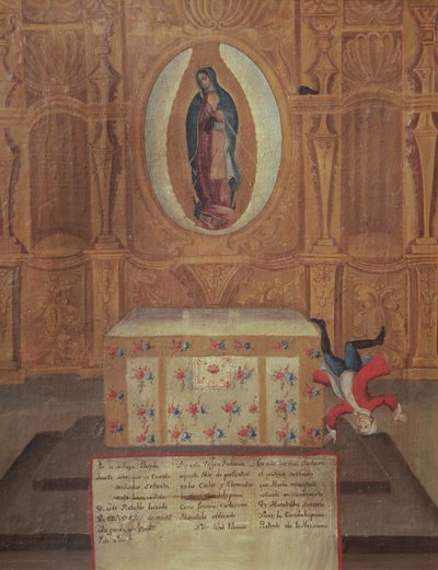 Ex-voto dedicato alla Vergine di Guadalupe da Mexican School
