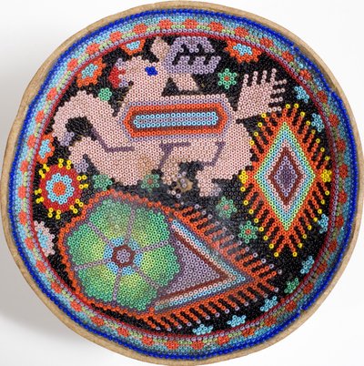 Ciotola Huichol dalla Sierra Madre, Messico da Mexican School