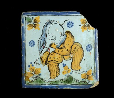 Piastrella con un uomo cinese grottesco, c. 1800 da Mexican School