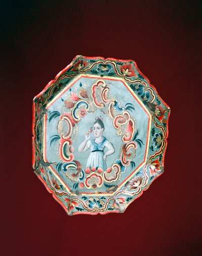 Vassoio, fine XIX secolo (legno, lacca e foglia d
