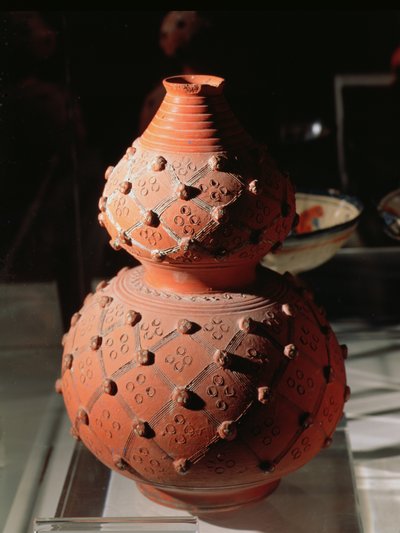 Vaso a forma di zucca (ceramica) da Mexican School