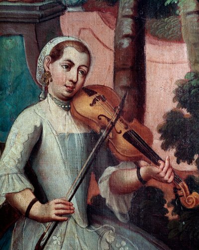 Violinista (dettaglio dello schermo) da Mexican School