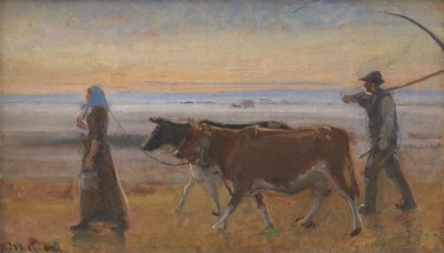Mucche che attraversano la brughiera da Michael Ancher