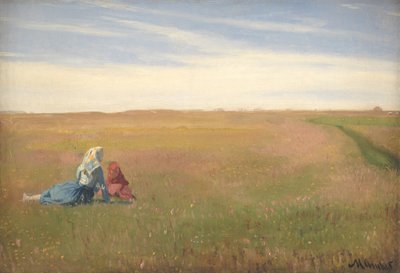 Due ragazze in un campo. Una giornata estiva da Michael Ancher