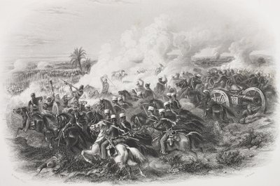 La Battaglia di Moodkee, 1845, inciso da C.H. Jeens, da 
