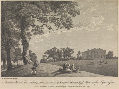 Broken-hurst in Hampshire, La Residenza di Edward Morant, Esquire, Membro per Lymington (pubblicato da G. Kearsly); pagina 43 (Volume Uno) da Michael Angelo Rooker