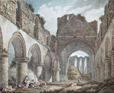 Abbazia di Buildwas, Shropshire, c1760-1800 da Michael Angelo Rooker