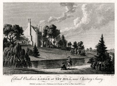 Lodge del colonnello Onslow a Try-Hill, vicino a Chertsey, Surry, 1777 da Michael Angelo Rooker