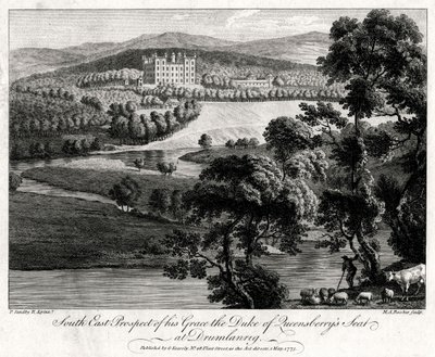 Prospetto sud-est della residenza del Duca di Queensberry a Drumlanrig, Scozia, 1775 da Michael Angelo Rooker