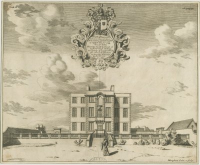 Elmhurst Hall: incisione su rame, nd [1653-1686] da Michael Burghers