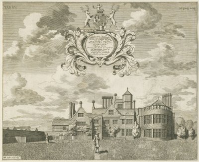 Fisherwick Hall: incisione su rame, nd [1653-1686] da Michael Burghers