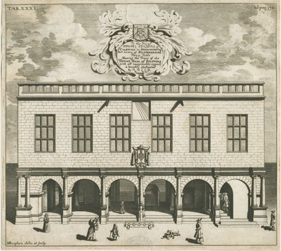Stafford - Shire Hall: incisione su rame da Michael Burghers