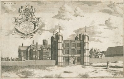 Tixall Hall e Gatehouse (incisione su rame) da Michael Burghers
