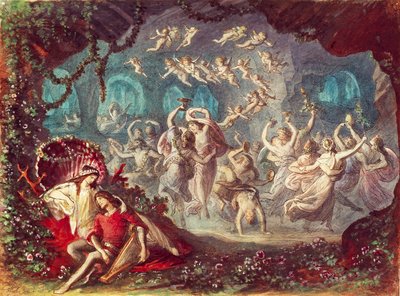Scenografia per Tannhäuser di Richard Wagner al Teatro Nazionale di Monaco da Michael Echter