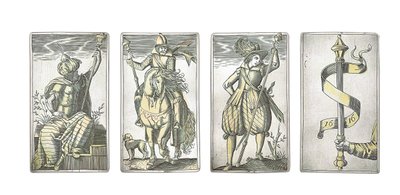 (dettaglio) Set di 52 carte da gioco incise nei quattro semi italiani, Augusta da Michael Froemmer