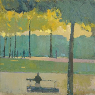 Un momento di tranquillità, Parigi, 2017 (olio su lino) da Michael G. Clark