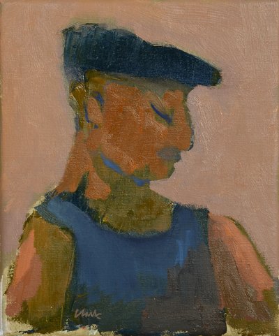 Uomo elegante, giorno di mercato, 2016 (olio su lino) da Michael G. Clark