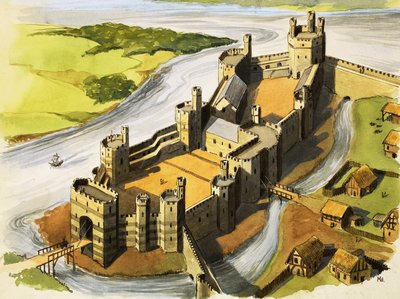 Il castello di Caernarvon al tempo di re Edoardo I da Michael Godfrey