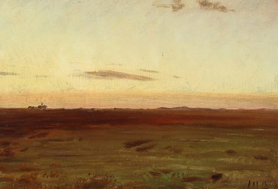 Vista del prato e delle dune al sole della sera. da Michael Peter Ancher