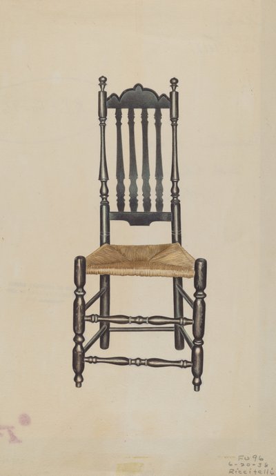 Sedia con schienale a balaustra, 1938 da Michael Riccitelli
