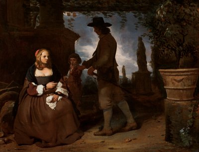 Una giovane coppia e un ragazzo in un giardino, c. 1650 da Michael Sweerts
