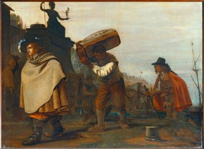 Gentiluomo in arrivo in un porto del sud ... da Michael Sweerts