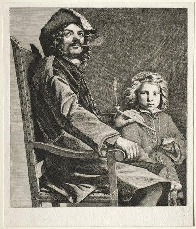 Uomo che fuma una pipa e un piccolo ragazzo da Michael Sweerts