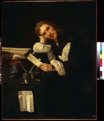 Ritratto di un giovane uomo, autoritratto. Dipinto di Michiel Sweerts (1618-1664). Olio su tela da Michael Sweerts