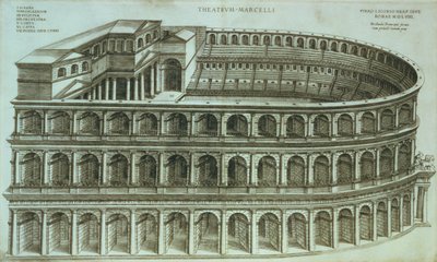 Piano del Teatro di Marcello, Roma, 1558 da Michael Tramezini