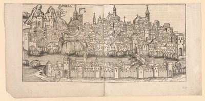 Cronaca di Norimberga: Vista Topografica di Basilea, Svizzera da Michael Wolgemut